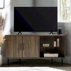Meuble TV d'angle pour téléviseurs jusqu'à 55" | Gris Ardoise / Bouleau / Noyer Foncé | 2 portes