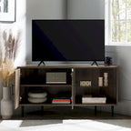 Meuble TV d'angle pour téléviseurs jusqu'à 55" | Gris Ardoise / Bouleau / Noyer Foncé | 2 portes