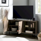 Meuble TV d'angle pour téléviseurs jusqu'à 55" | Gris Ardoise / Bouleau / Noyer Foncé | 2 portes