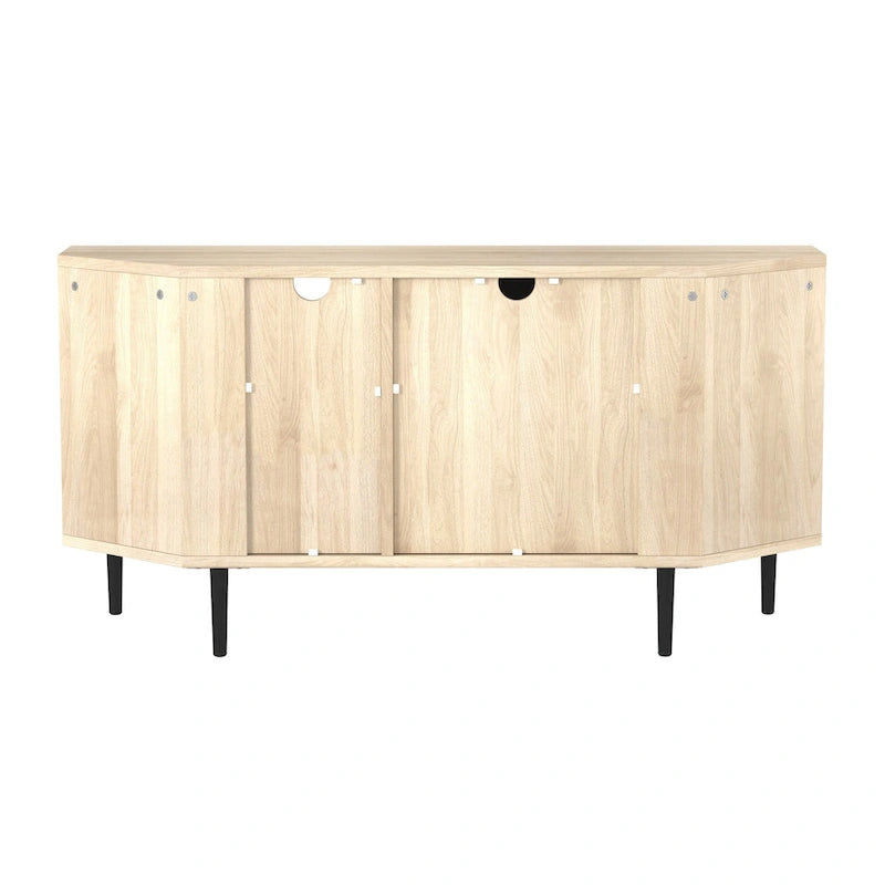 Meuble TV d'angle pour téléviseurs jusqu'à 55" | Gris Ardoise / Bouleau / Noyer Foncé | 2 portes
