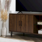 Meuble TV d'angle pour téléviseurs jusqu'à 55" | Gris Ardoise / Bouleau / Noyer Foncé | 2 portes