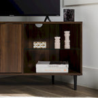 Meuble TV d'angle pour téléviseurs jusqu'à 55" | Gris Ardoise / Bouleau / Noyer Foncé | 2 portes