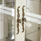 Vitrine d'exposition en verre éclairée, 2 portes 1 tiroir, étagères réglables