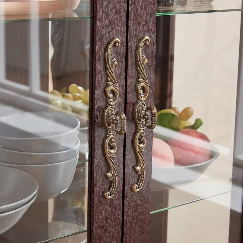 Vitrine d'exposition en verre éclairée, 2 portes 1 tiroir, étagères réglables