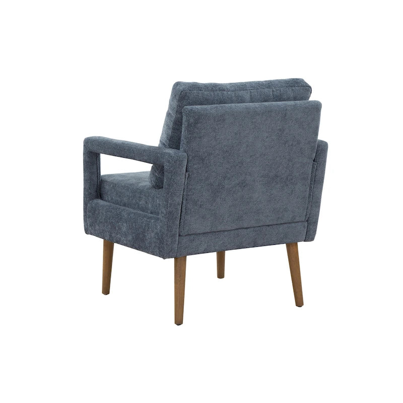 Fauteuil d'appoint, 1 place, bleu, moderne du milieu du siècle, en chenille