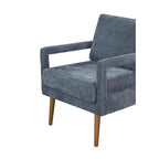 Fauteuil d'appoint, 1 place, bleu, moderne du milieu du siècle, en chenille
