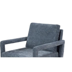 Fauteuil d'appoint, 1 place, bleu, moderne du milieu du siècle, en chenille