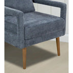 Fauteuil d'appoint, 1 place, bleu, moderne du milieu du siècle, en chenille