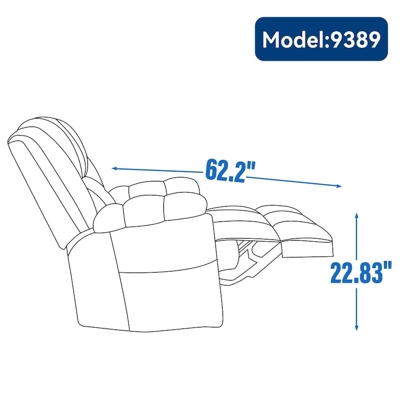 Fauteuil inclinable, pivotant et berçant surdimensionné beige/bleu/vert, pivotant à 360°, inclinable à 155°, une place