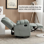 Fauteuil inclinable, pivotant et berçant surdimensionné beige/bleu/vert, pivotant à 360°, inclinable à 155°, une place
