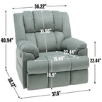 Fauteuil inclinable, pivotant et berçant surdimensionné beige/bleu/vert, pivotant à 360°, inclinable à 155°, une place