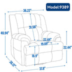 Fauteuil inclinable, pivotant et berçant surdimensionné beige/bleu/vert, pivotant à 360°, inclinable à 155°, une place