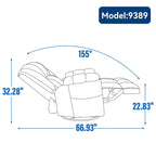 Fauteuil inclinable, pivotant et berçant surdimensionné beige/bleu/vert, pivotant à 360°, inclinable à 155°, une place