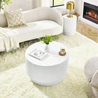 Table basse tonneau en H, style nordique, blanc/noir/vert, intérieur et extérieur, 1 personne