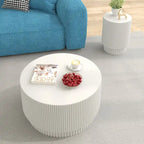 Table basse tonneau en H, style nordique, blanc/noir/vert, intérieur et extérieur, 1 personne