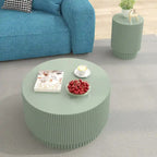 Table basse tonneau en H, style nordique, blanc/noir/vert, intérieur et extérieur, 1 personne