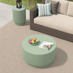 Table basse tonneau en H, style nordique, blanc/noir/vert, intérieur et extérieur, 1 personne