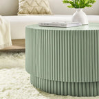 Table basse tonneau en H, style nordique, blanc/noir/vert, intérieur et extérieur, 1 personne