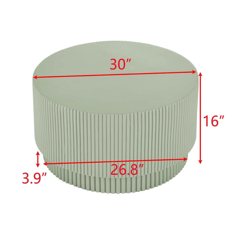 Table basse tonneau en H, style nordique, blanc/noir/vert, intérieur et extérieur, 1 personne