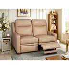 Causeuse inclinable électrique Amande / Anthracite / Camel, Zero-Wall, 2 places