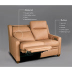 Causeuse inclinable électrique Amande / Anthracite / Camel, Zero-Wall, 2 places