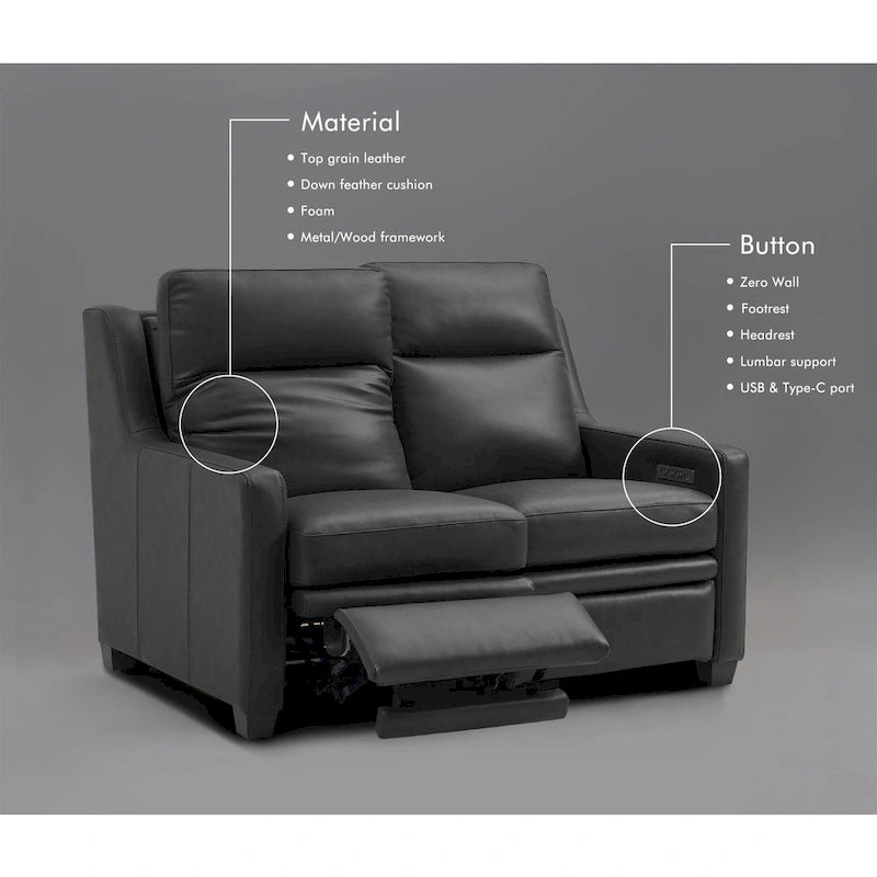 Causeuse inclinable électrique Amande / Anthracite / Camel, Zero-Wall, 2 places