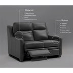 Causeuse inclinable électrique Amande / Anthracite / Camel, Zero-Wall, 2 places