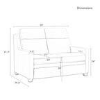Causeuse inclinable électrique Amande / Anthracite / Camel, Zero-Wall, 2 places