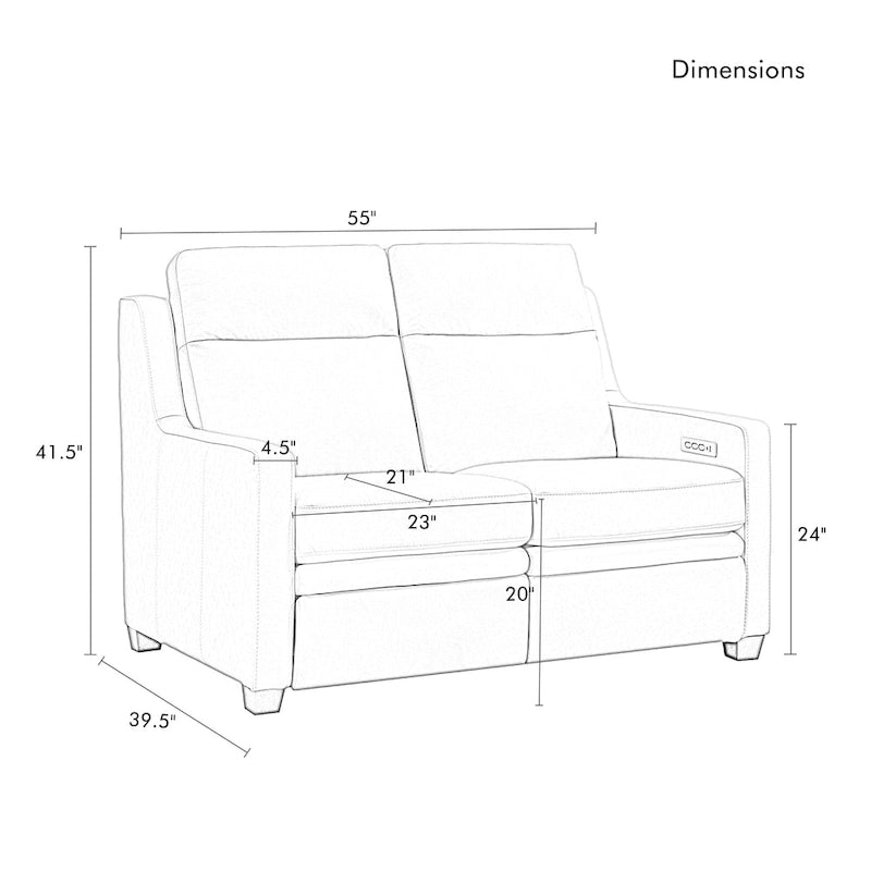 Causeuse inclinable électrique Amande / Anthracite / Camel, Zero-Wall, 2 places