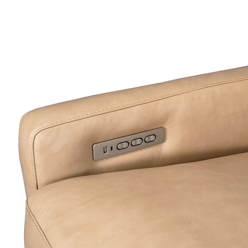 Causeuse inclinable électrique Amande / Anthracite / Camel, Zero-Wall, 2 places