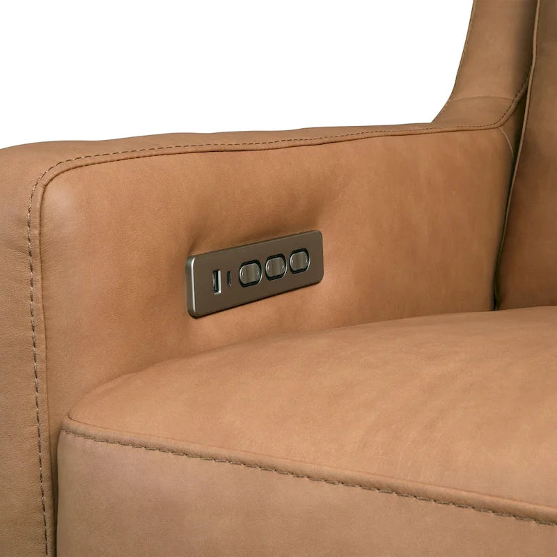 Causeuse inclinable électrique Amande / Anthracite / Camel, Zero-Wall, 2 places