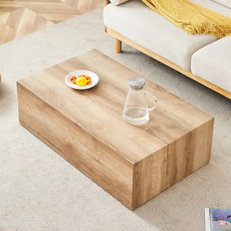 Table basse rectangulaire couleur bois, MDF, 1 place, 99 cm × 61 cm
