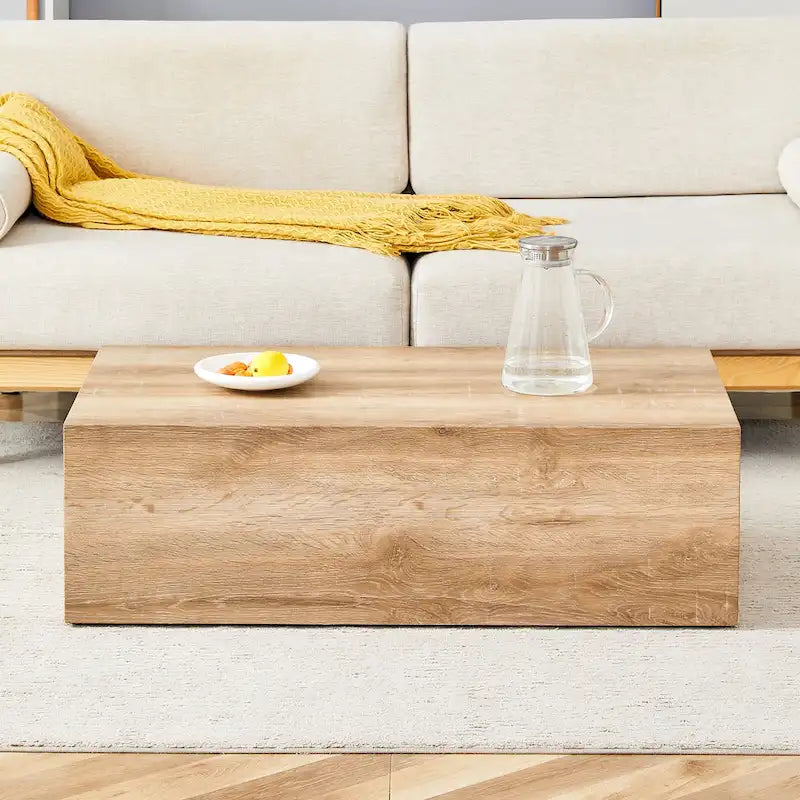 Table basse rectangulaire couleur bois, MDF, 1 place, 99 cm × 61 cm