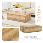 Table basse rectangulaire couleur bois, MDF, 1 place, 99 cm × 61 cm