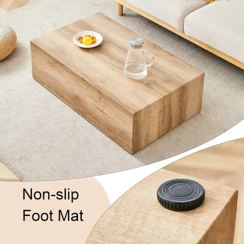 Table basse rectangulaire couleur bois, MDF, 1 place, 99 cm × 61 cm
