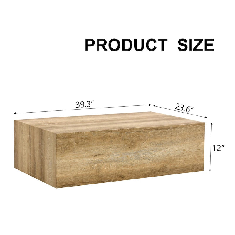 Table basse rectangulaire couleur bois, MDF, 1 place, 99 cm × 61 cm