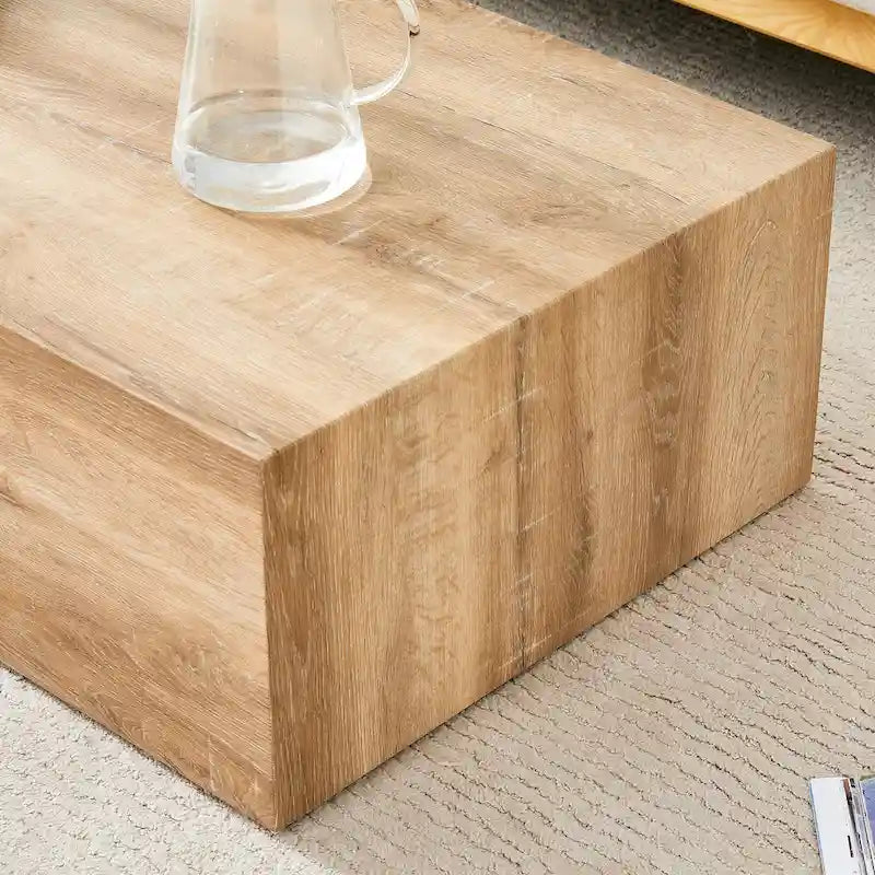 Table basse rectangulaire couleur bois, MDF, 1 place, 99 cm × 61 cm