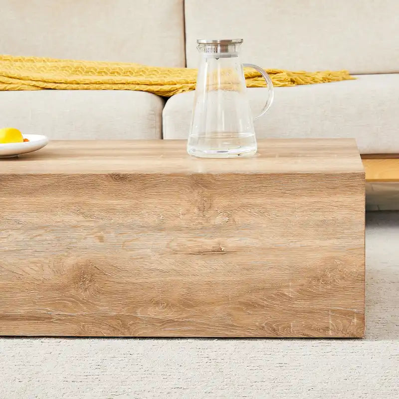 Table basse rectangulaire couleur bois, MDF, 1 place, 99 cm × 61 cm
