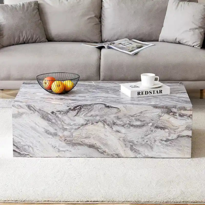 Table basse rectangulaire couleur bois, MDF, 1 place, 99 cm × 61 cm
