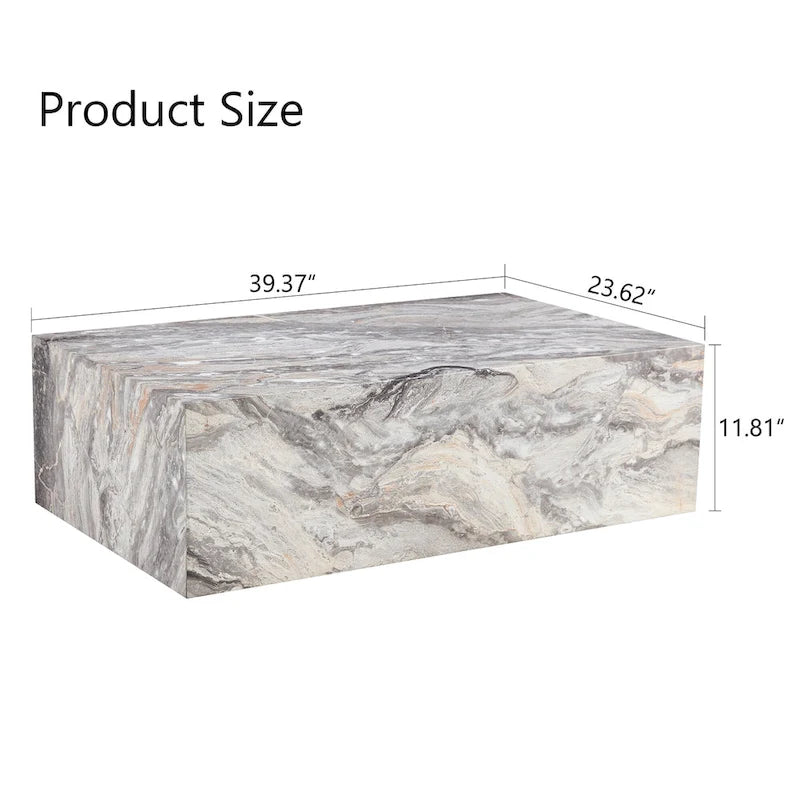 Table basse rectangulaire couleur bois, MDF, 1 place, 99 cm × 61 cm