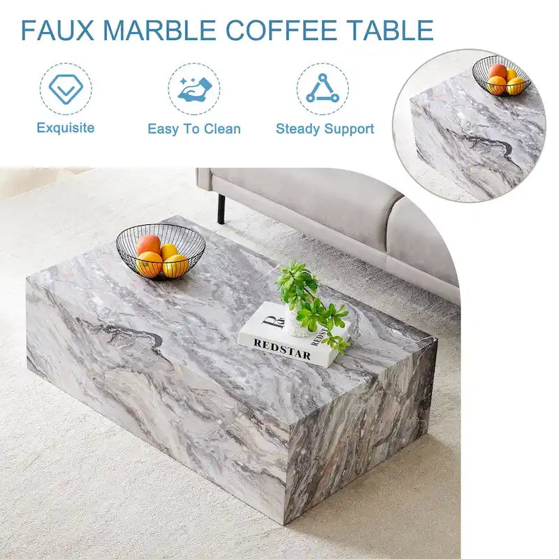 Table basse rectangulaire couleur bois, MDF, 1 place, 99 cm × 61 cm