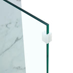 Table basse rectangulaire, blanc/bois/noir, pieds en verre trempé, plateau en MDF, 1 personne