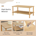 Table Basse à 2 Niveaux Burly Wood avec Pieds en Hévéa, 1–2 Places