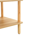 Table Basse à 2 Niveaux Burly Wood avec Pieds en Hévéa, 1–2 Places