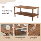 Table Basse à 2 Niveaux Burly Wood avec Pieds en Hévéa, 1–2 Places