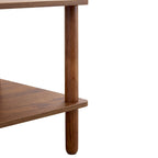 Table Basse à 2 Niveaux Burly Wood avec Pieds en Hévéa, 1–2 Places