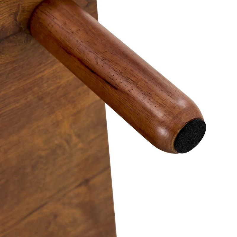Table Basse à 2 Niveaux Burly Wood avec Pieds en Hévéa, 1–2 Places