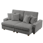 Chaise longue réglable grise avec porte-gobelets, une place