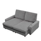 Chaise longue réglable grise avec porte-gobelets, une place