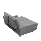 Chaise longue réglable grise avec porte-gobelets, une place